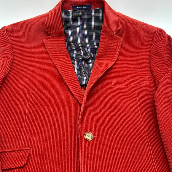 Alan Flusser Corduroy Blazer Rust Orange 44R Academia Professor Preppy Work - Picture 3 of 14